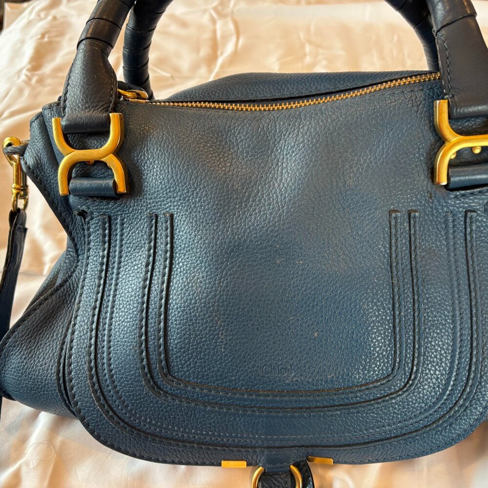 Vintage Chloe "Marcie" Bag in Cobalt Blue Leather